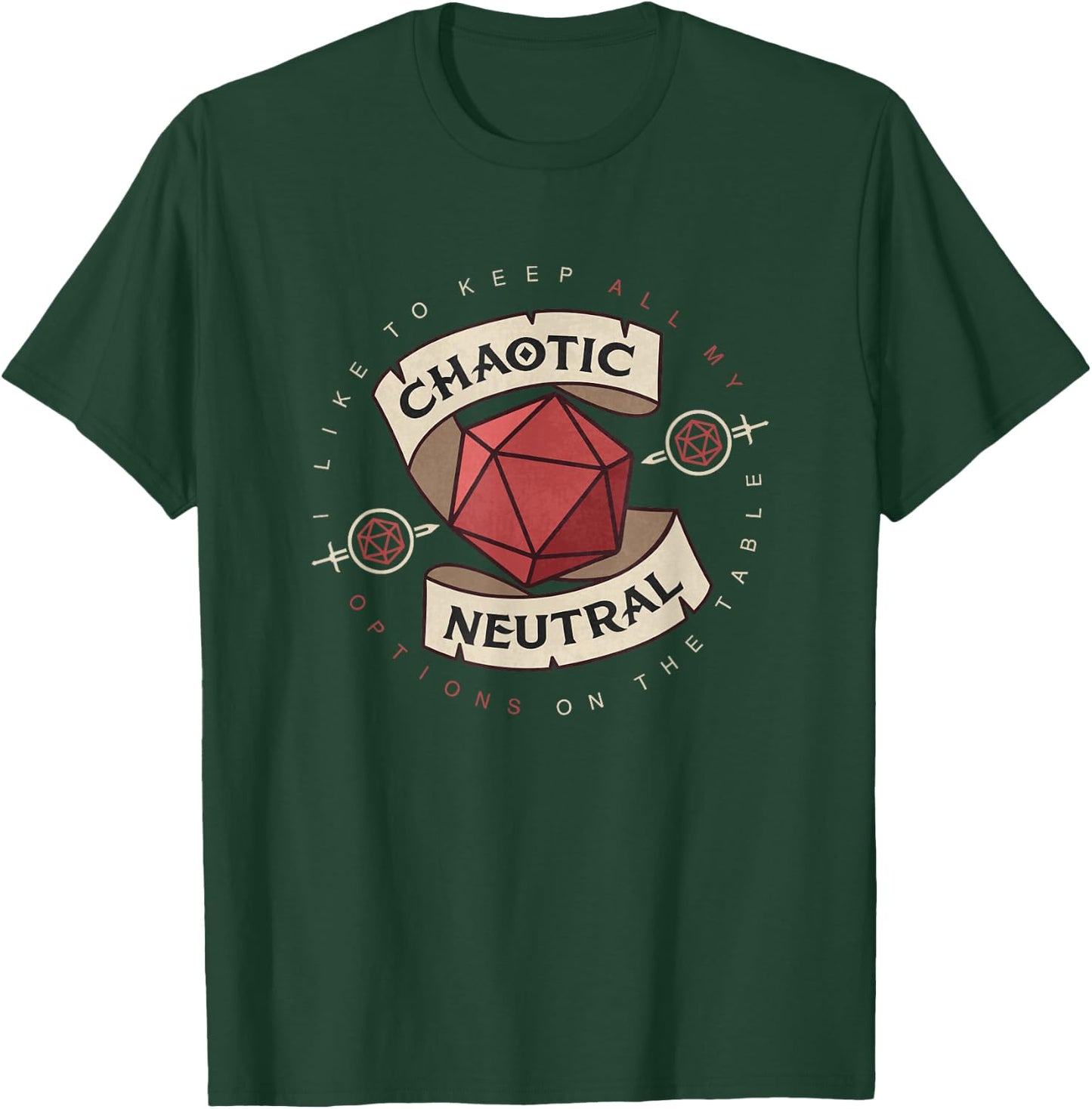 Table Role Play Vintage Game Chaotic Neutral Shirt T-Shirt - T-Shirt | Forest