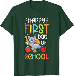Happy First Day Of School Funny Koala Bear Gift T-Shirt - T-Shirt | Forest