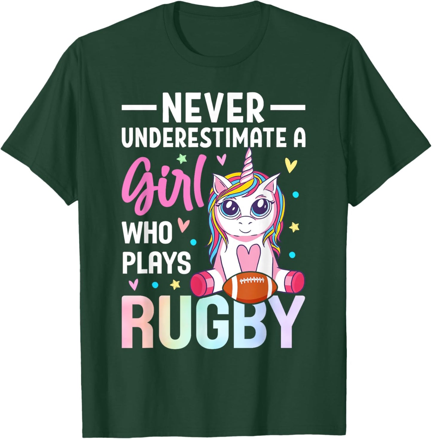 A Girl Who Plays Rugby Rugby Girl Female Rugby Player T-Shirt - T-Shirt | Forest