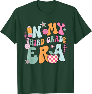 In My Third Grade Era Back To School Retro Groovy 3rd Grade T-Shirt - T-Shirt | Forest