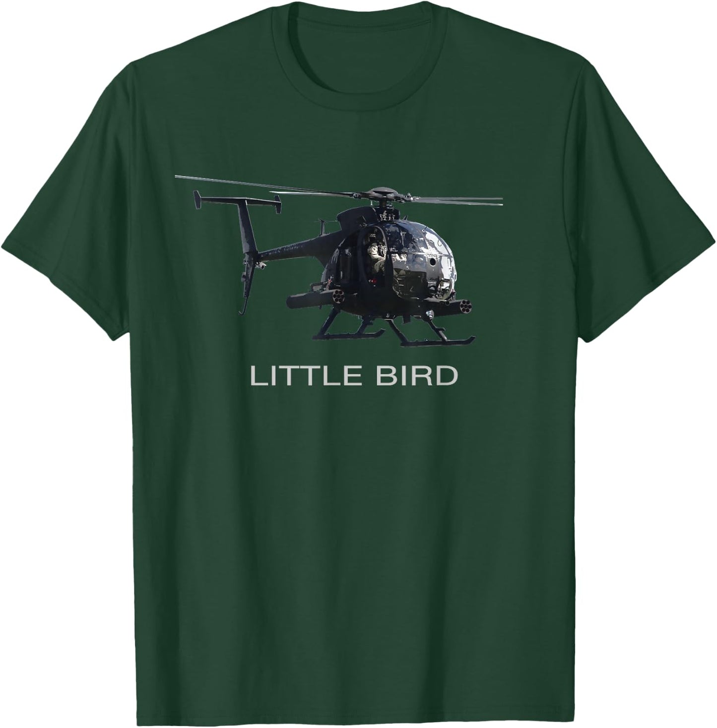 MH-6 Little Bird Attack Helicopter T-Shirt - T-Shirt | Forest