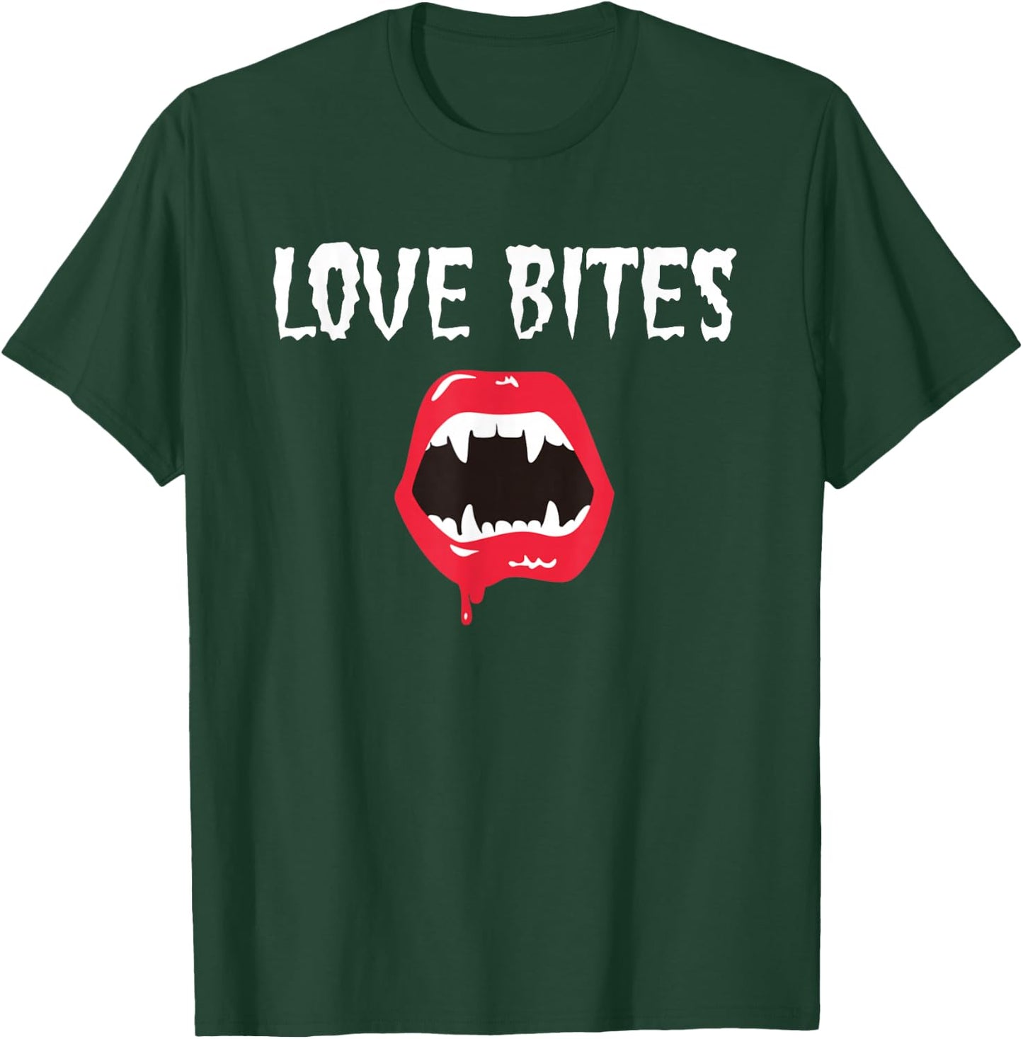 Love Bites Lips and Fangs T-Shirt - T-Shirt | Forest