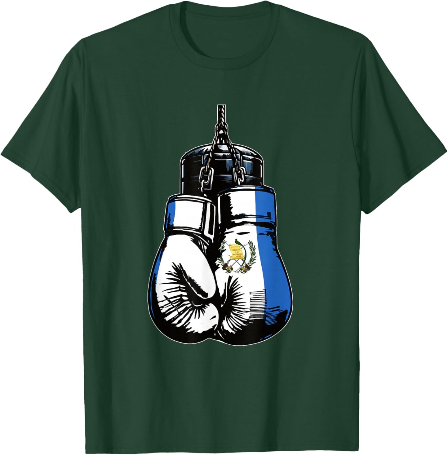 Proud Heritage Guatemala Flag Boxing Gloves T-Shirt - T-Shirt | Forest