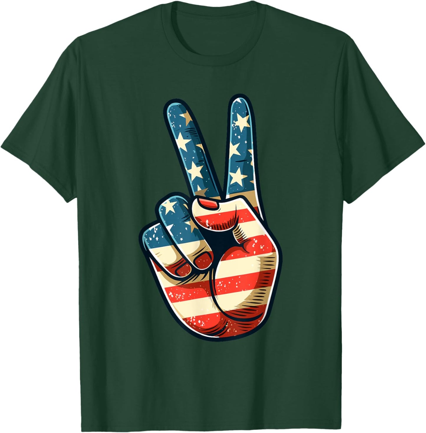 Vintage Peace Sign Retro 60's 70's Hippie T-Shirt - T-Shirt | Forest