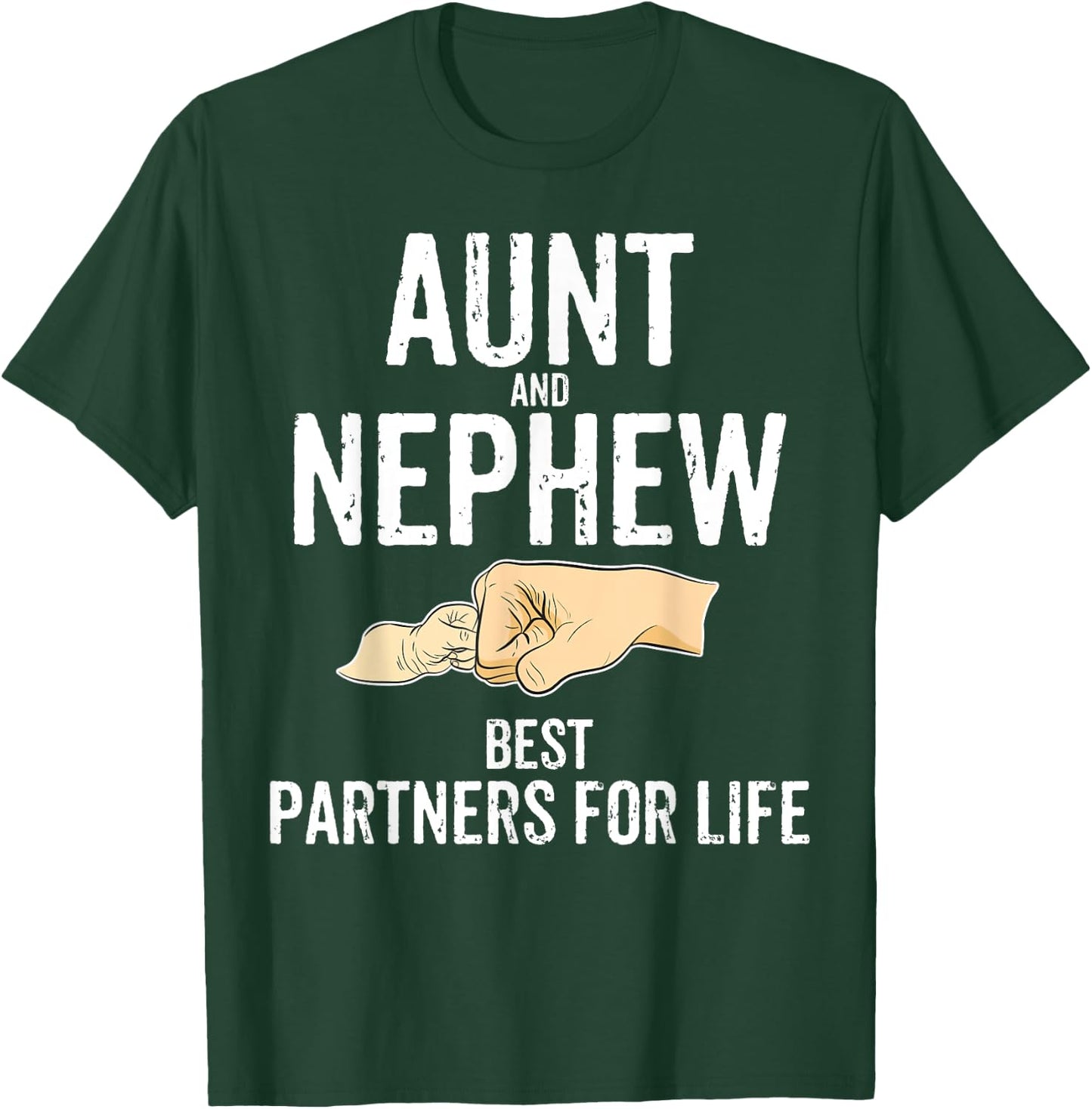 Aunt Nephew & Co. Aunt & Nephew Best Partner for Life Adult , Black, Small, Short Sleeve, Cotton 60% Polyester 40%, Novelty Humorous, Gift-giving, Casual Wear, Aunts, Nephews T-Shirt - T-Shirt | Forest