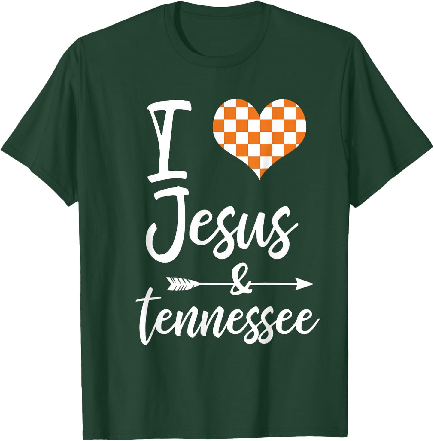 I Love Jesus and Tennessee Orange Heart Cute Fan T-Shirt - T-Shirt | Forest