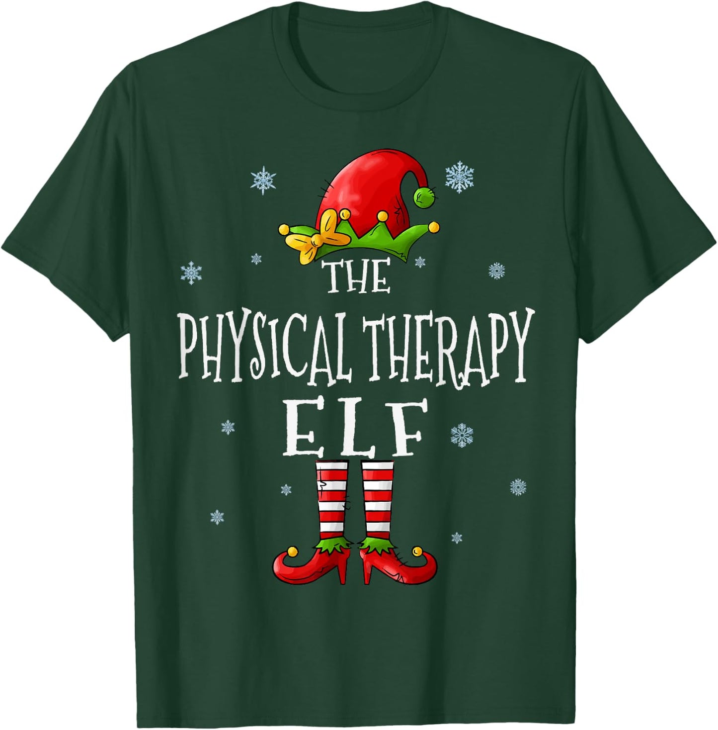 Physical Therapy Elf Funny Xmas Groupe Matching Christmas T-Shirt - T-Shirt | Forest