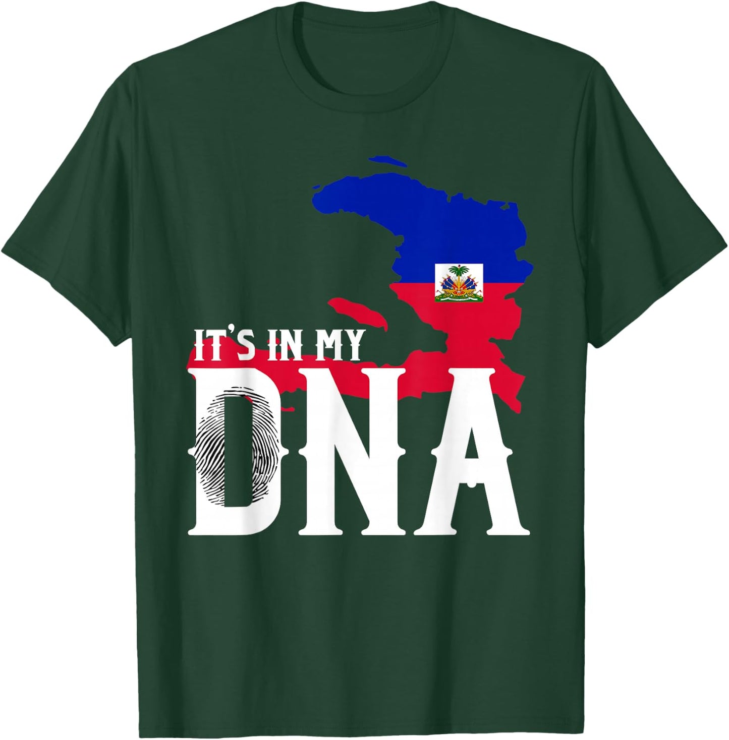It's In My DNA Fingerprint | Prideful Haitian Gift T-Shirt - T-Shirt | Forest