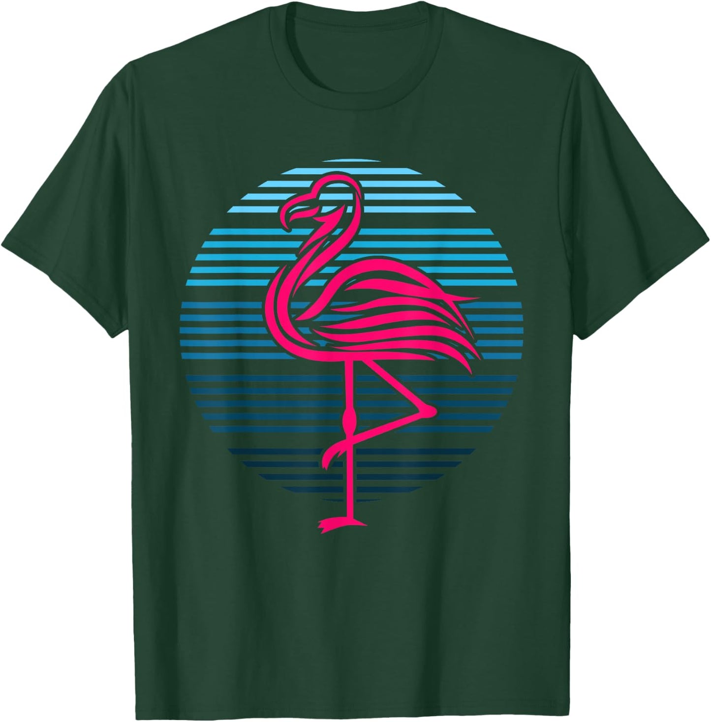 Flamingo Bird 80s Party Birthday Gift T-Shirt - T-Shirt | Forest
