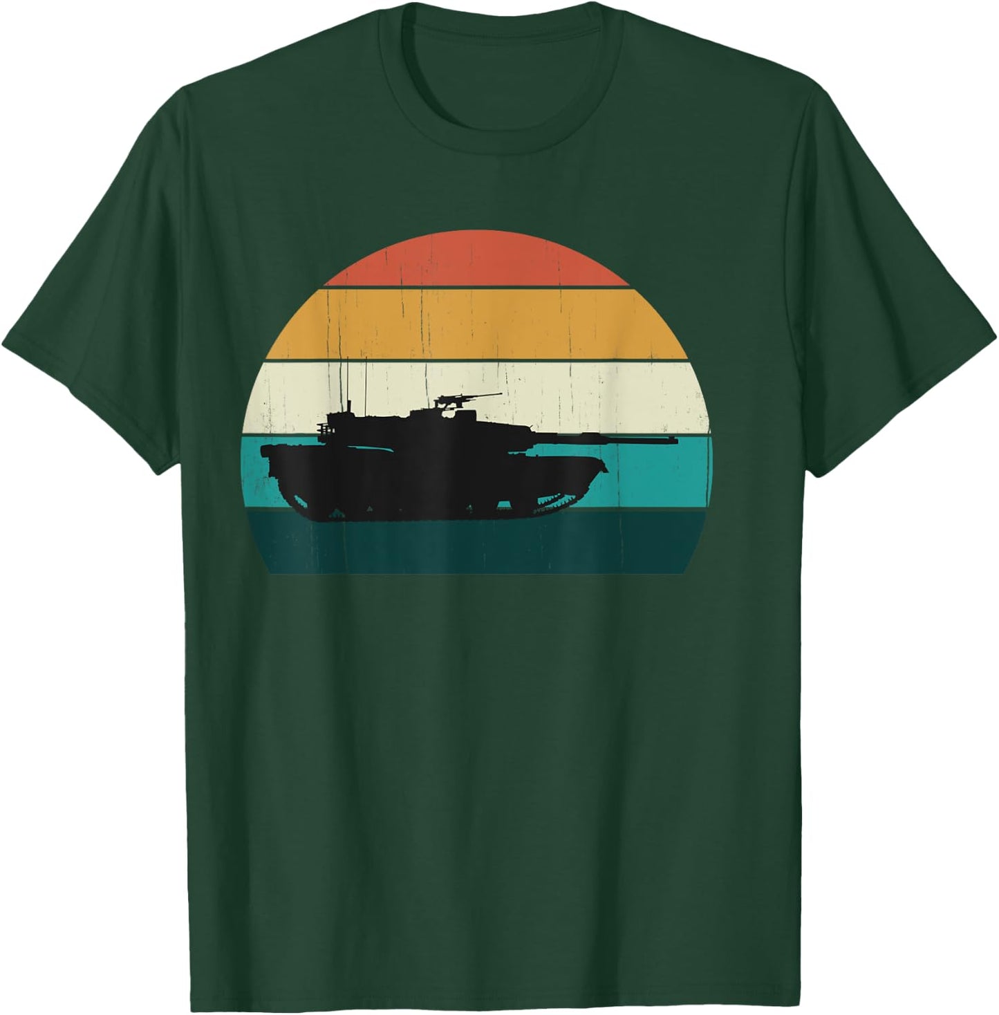 Vintage Abrams M1 - Retro Sunset American Main Battle Tank T-Shirt - T-Shirt | Forest