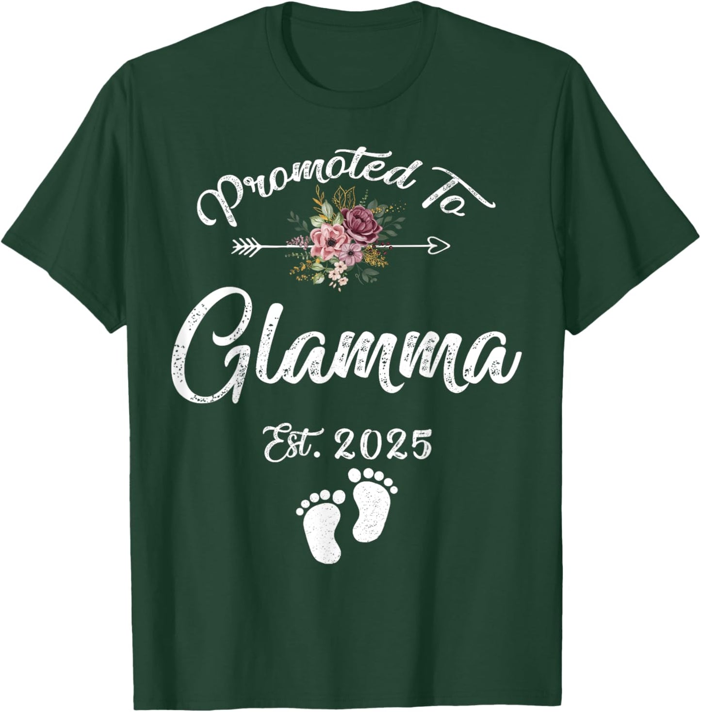 Promoted to Glamma Est 2025 Flower T-Shirt - T-Shirt | Forest