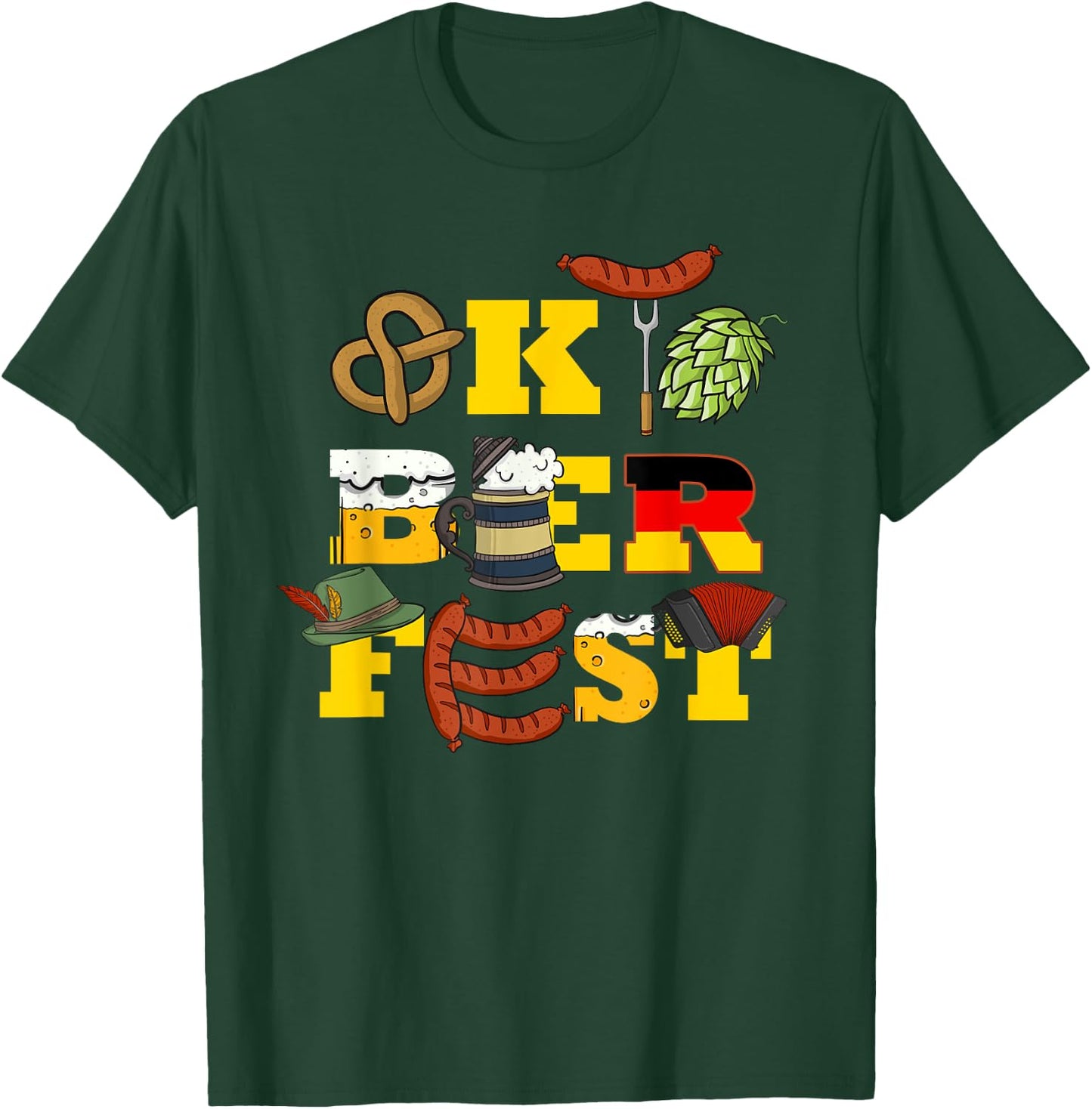 German Oktoberfest Funny Oktoberfest Costume Men Oktoberfest T-Shirt - T-Shirt | Forest