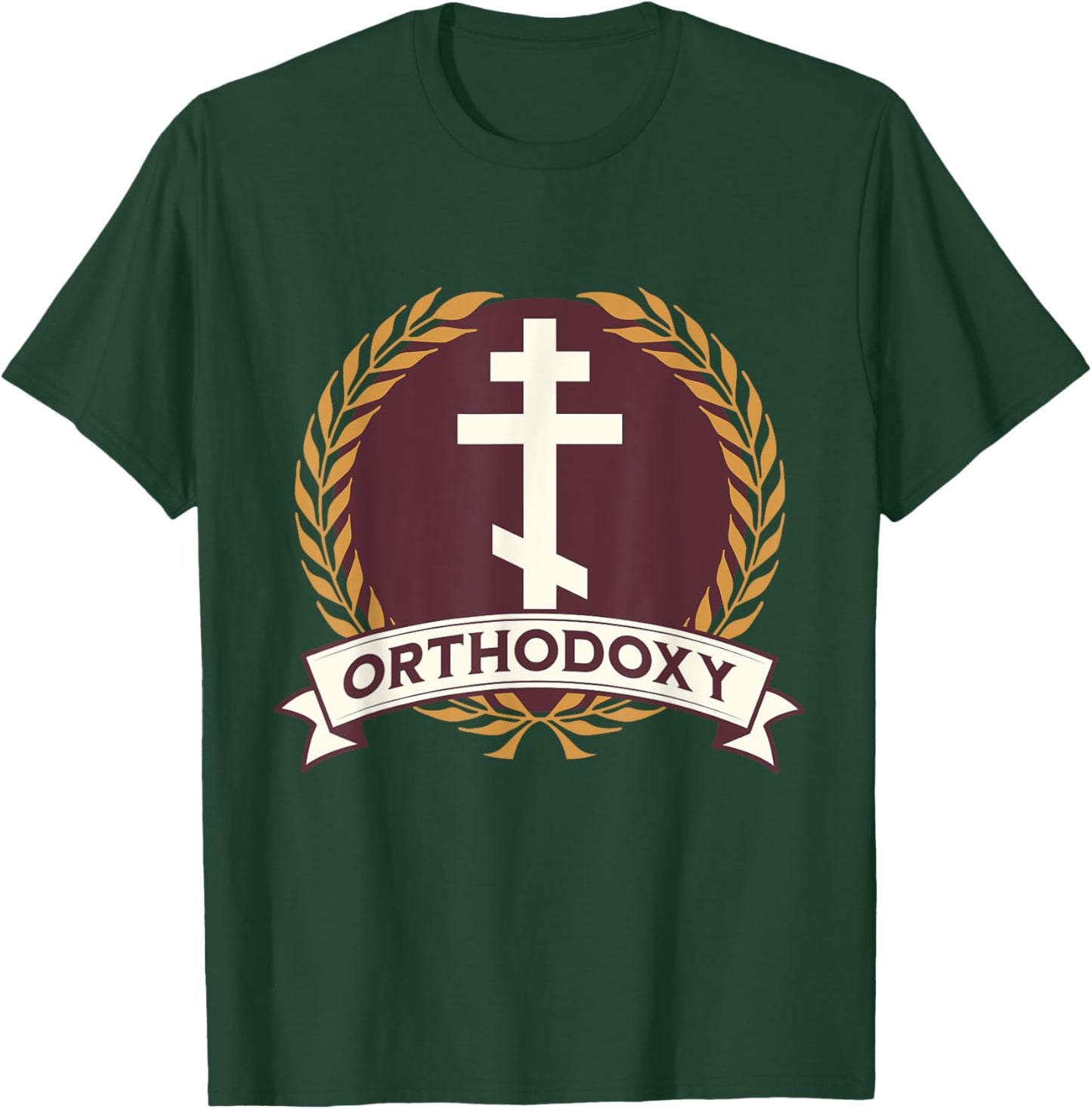 Orthodox Cross Eastern Orthodox Symbol T-Shirt - T-Shirt | Forest