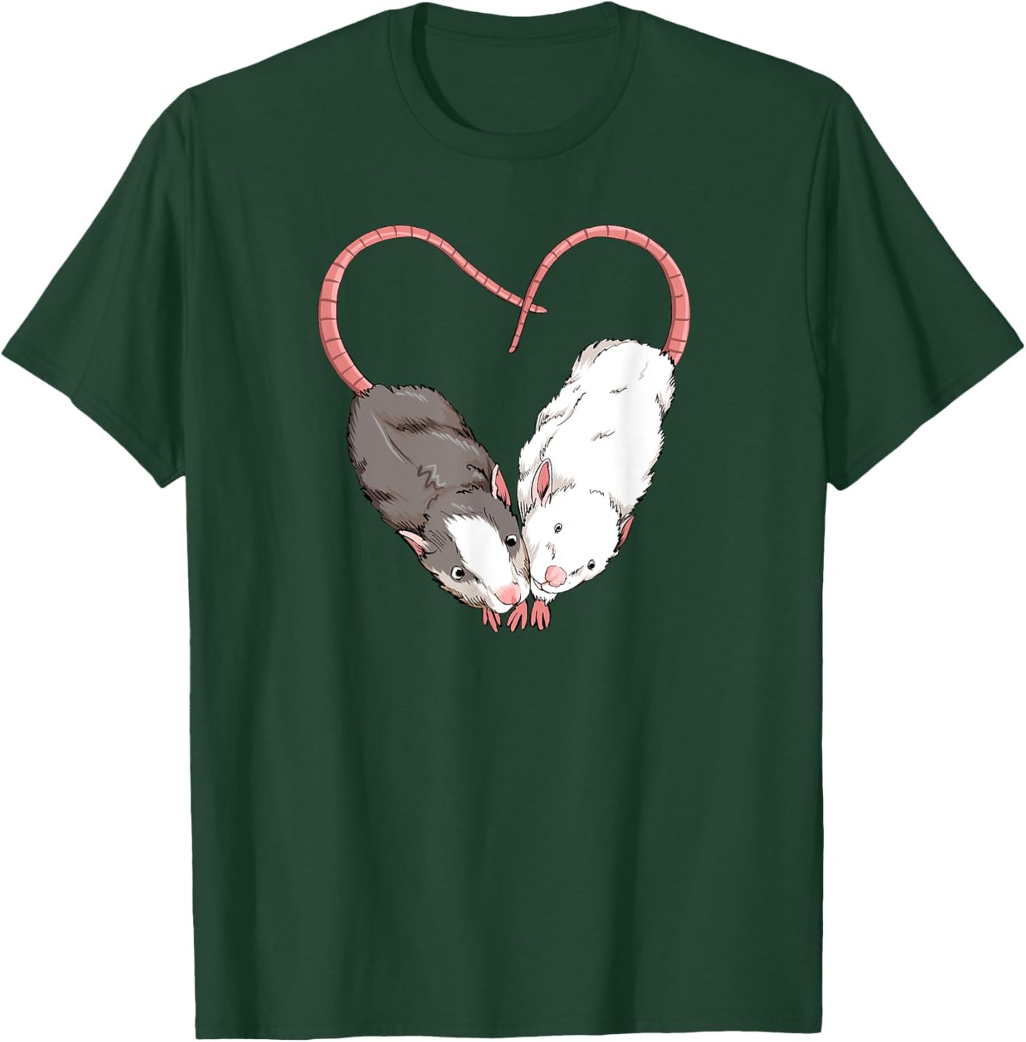 Funny Cute Small Rodent Pet Happy Heart Love Rat Lovers T-Shirt - T-Shirt | Forest