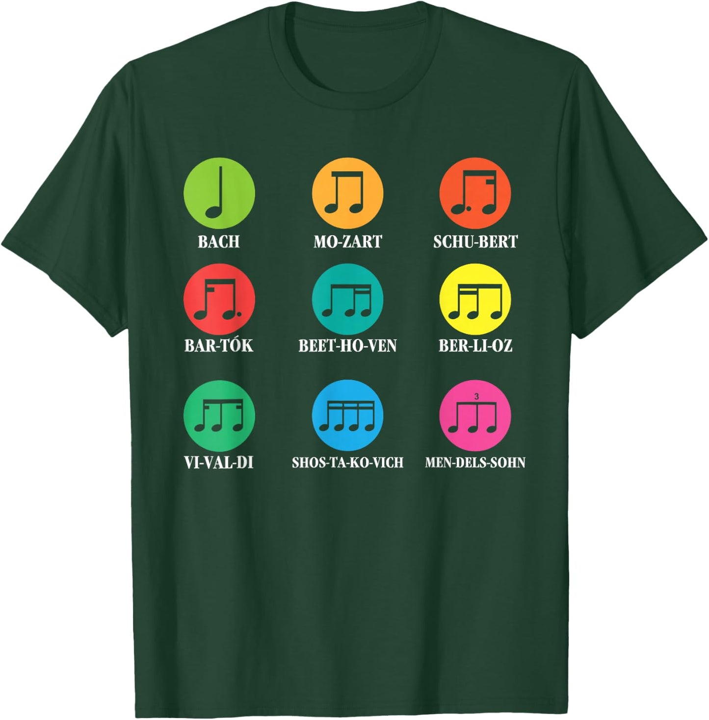 Classical Composers Classical Music Sheet Music T-Shirt - T-Shirt | Forest