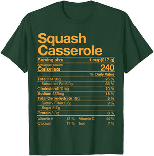 Squash Casserole Nutrition Facts Thanksgiving Gift Leg Day T-Shirt - T-Shirt | Forest