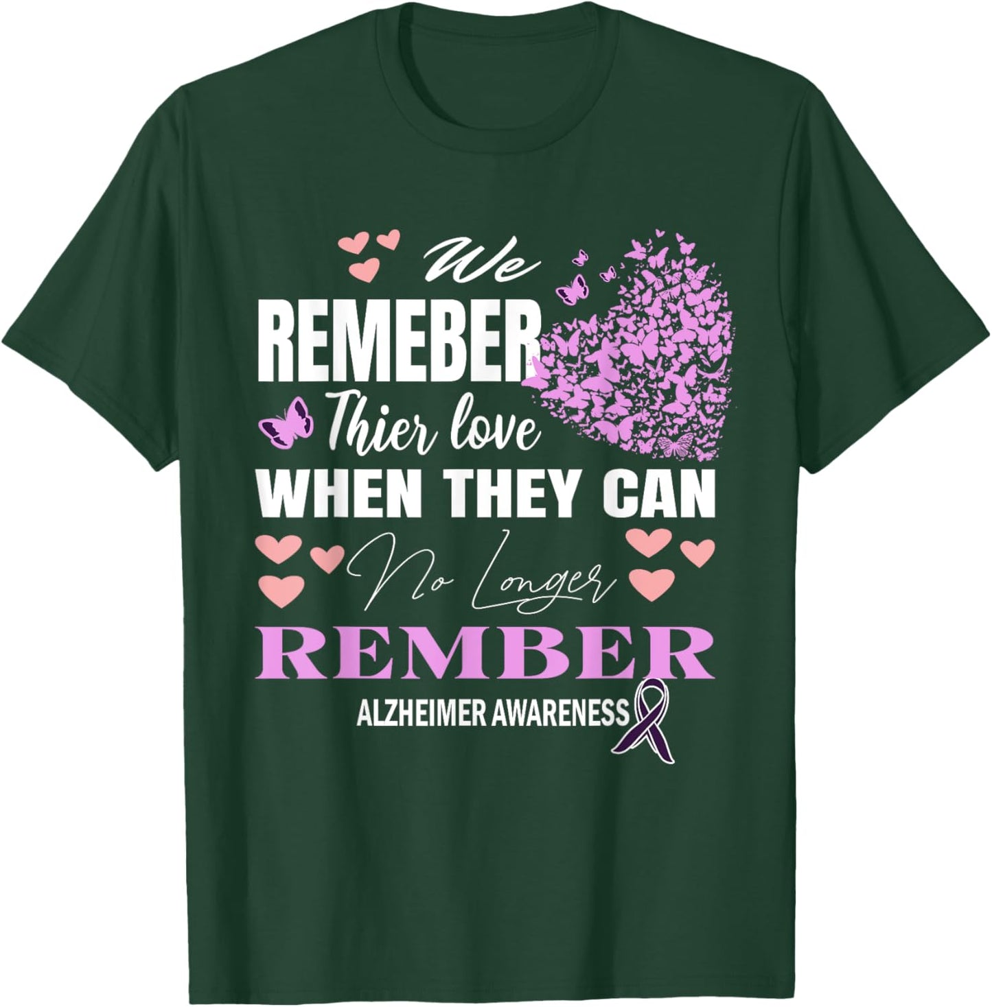Alzheimer's Awareness Purple Ribbon Dementia Mom Dad Grandpa T-Shirt - T-Shirt | Forest