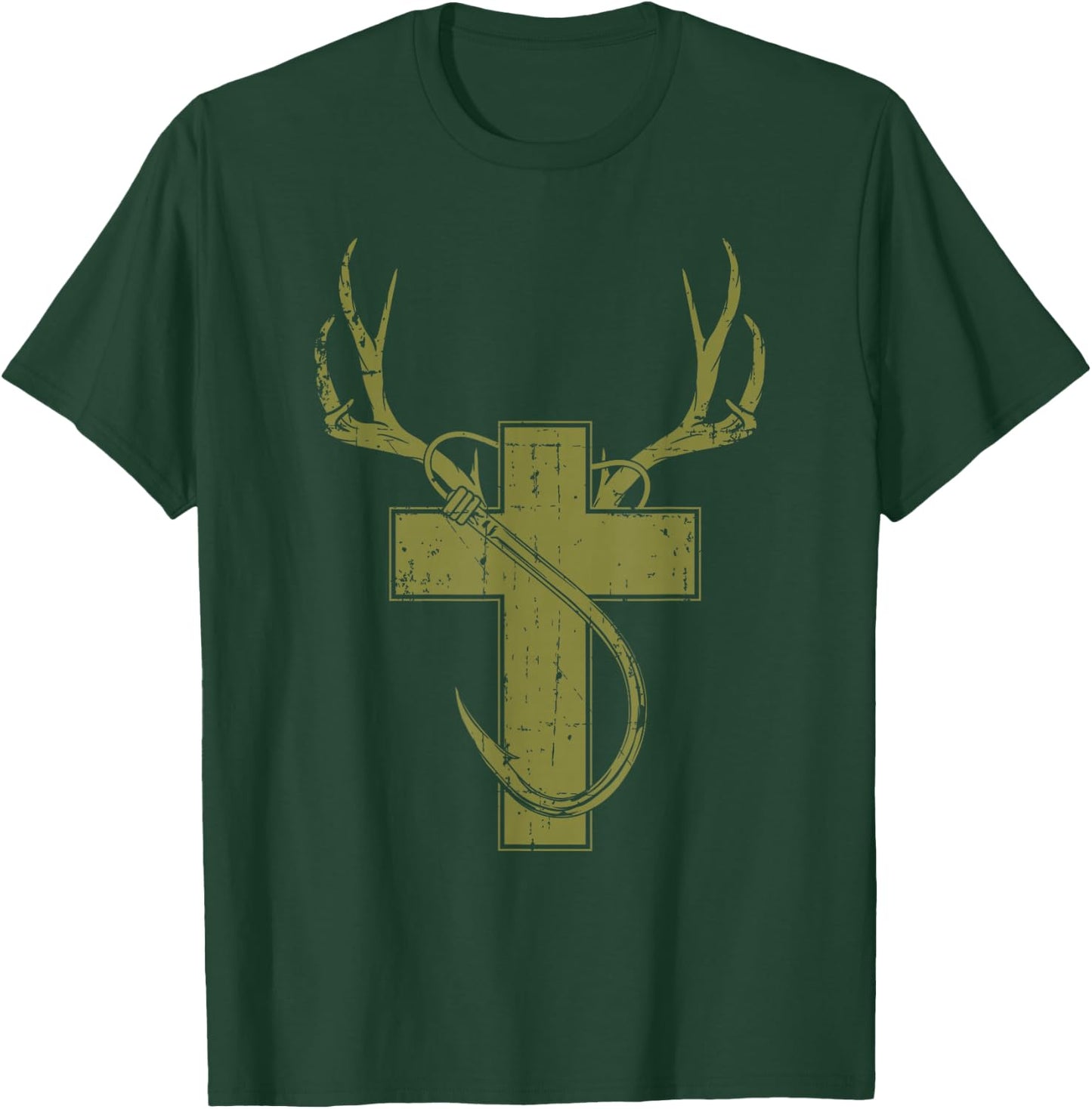 Funny Christian Hunting Fishing Lover Gift T-Shirt - T-Shirt | Forest