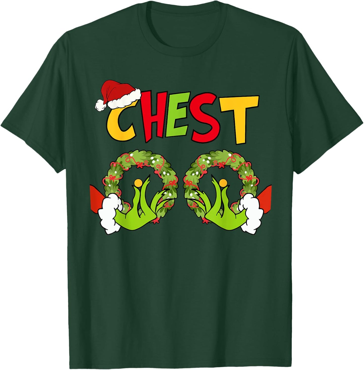 Chest Nuts Merry Christmas Shirt Xmas Matching Couples Women T-Shirt - T-Shirt | Forest