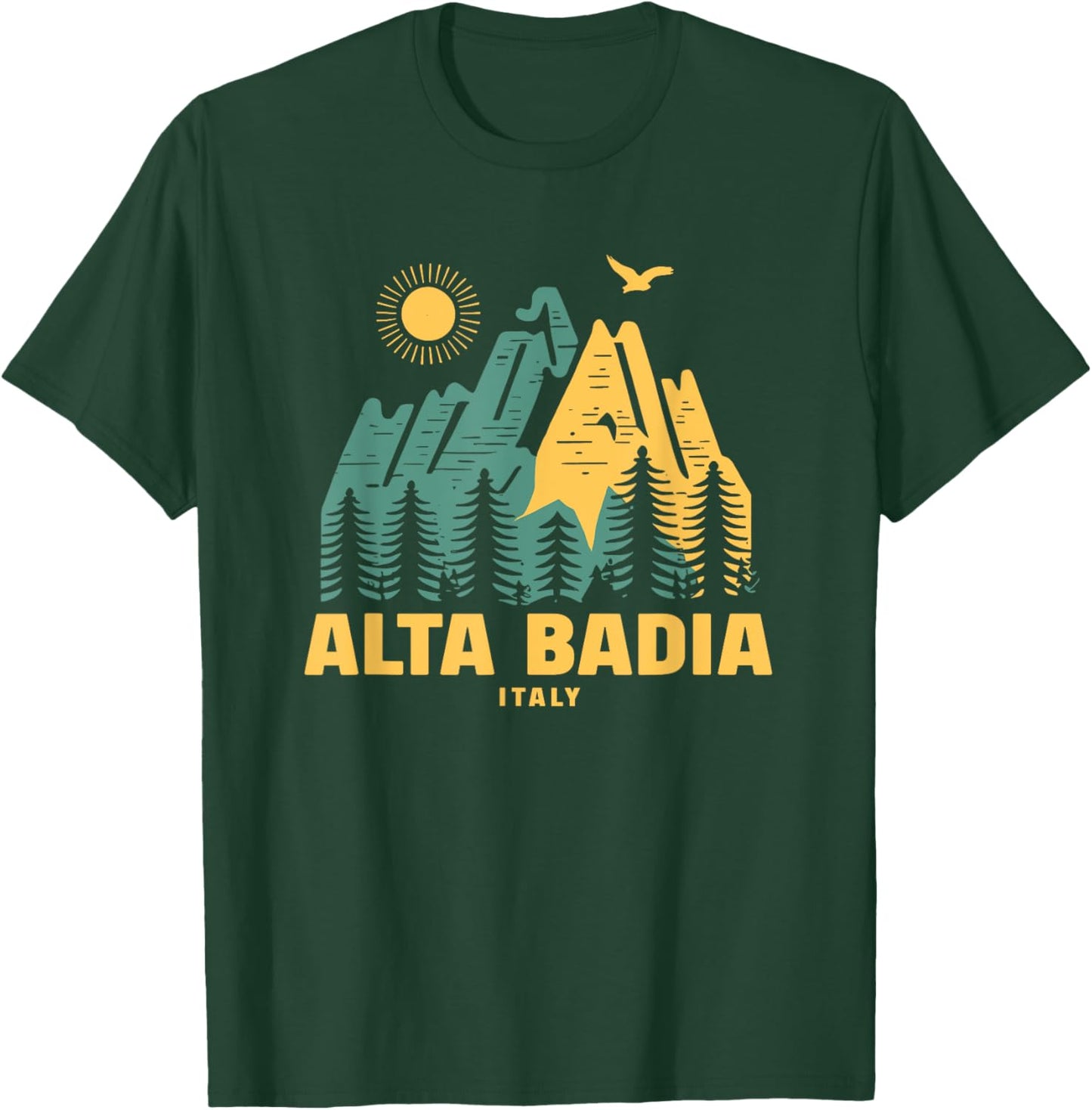Alta Badia Mountains Italy Hiking Outdoors Vintage T-Shirt - T-Shirt | Forest
