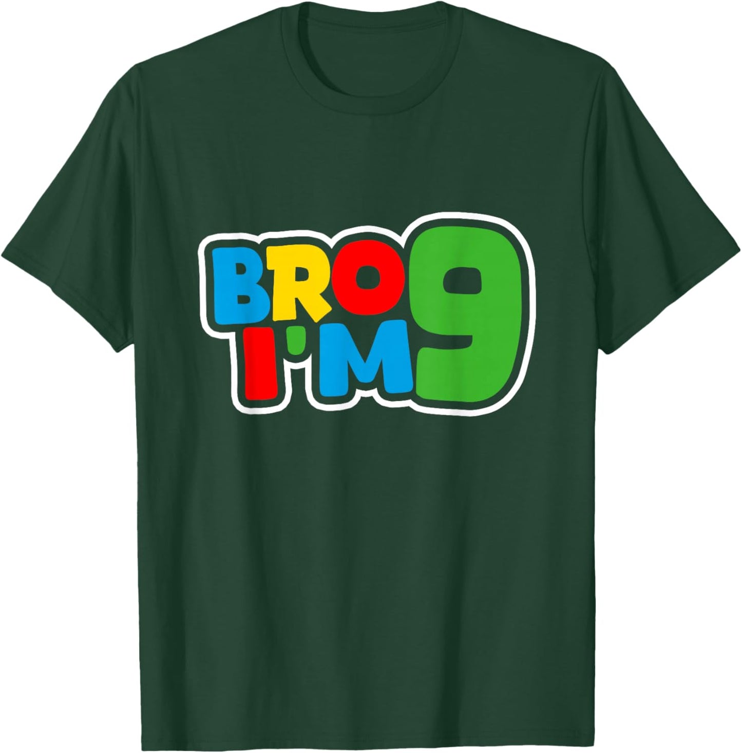 9th Birthday Shirt Boy Bro I’m 9 Year Old Four Party T-Shirt - T-Shirt | Forest