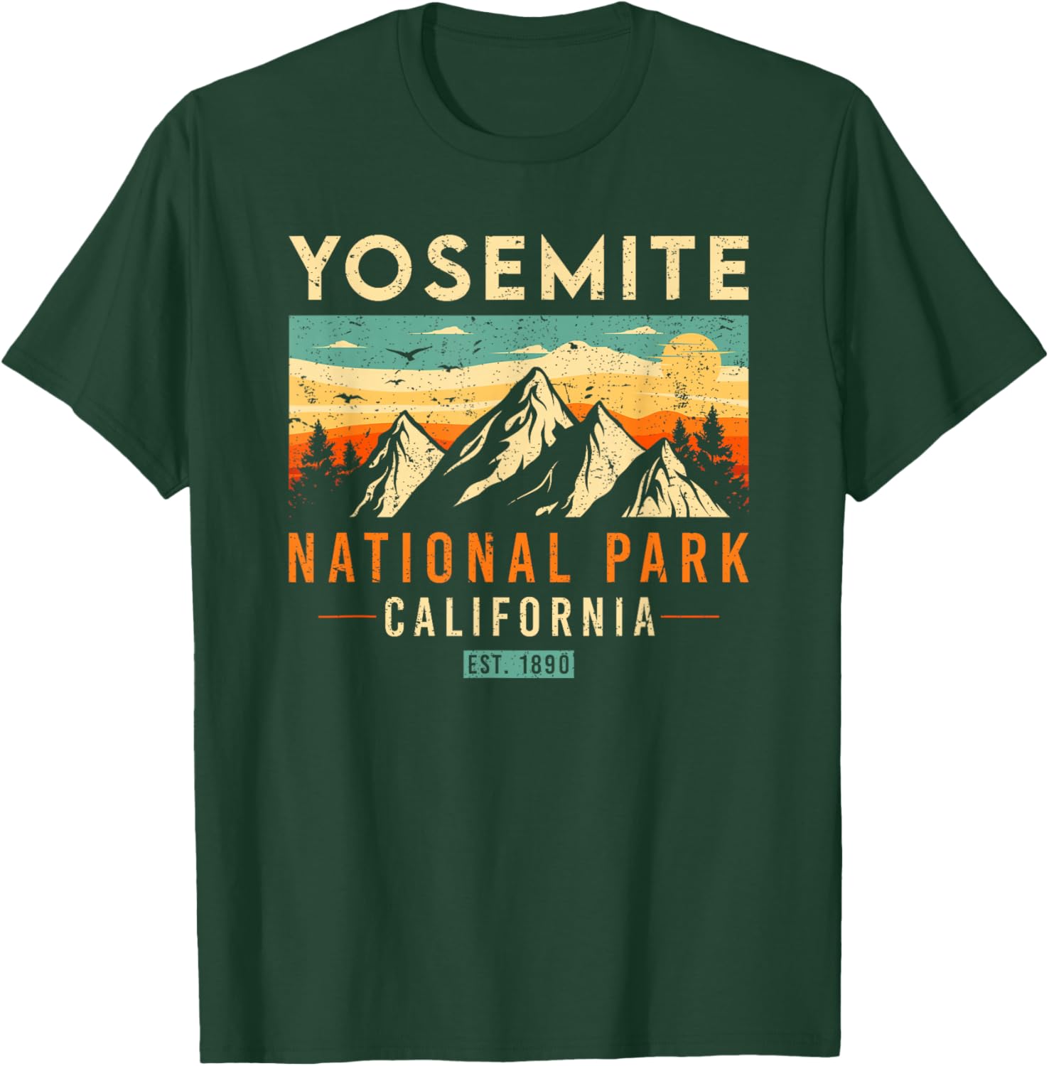Yosemite Est 1890 California Vintage Retro National Park T-Shirt - T-Shirt | Forest