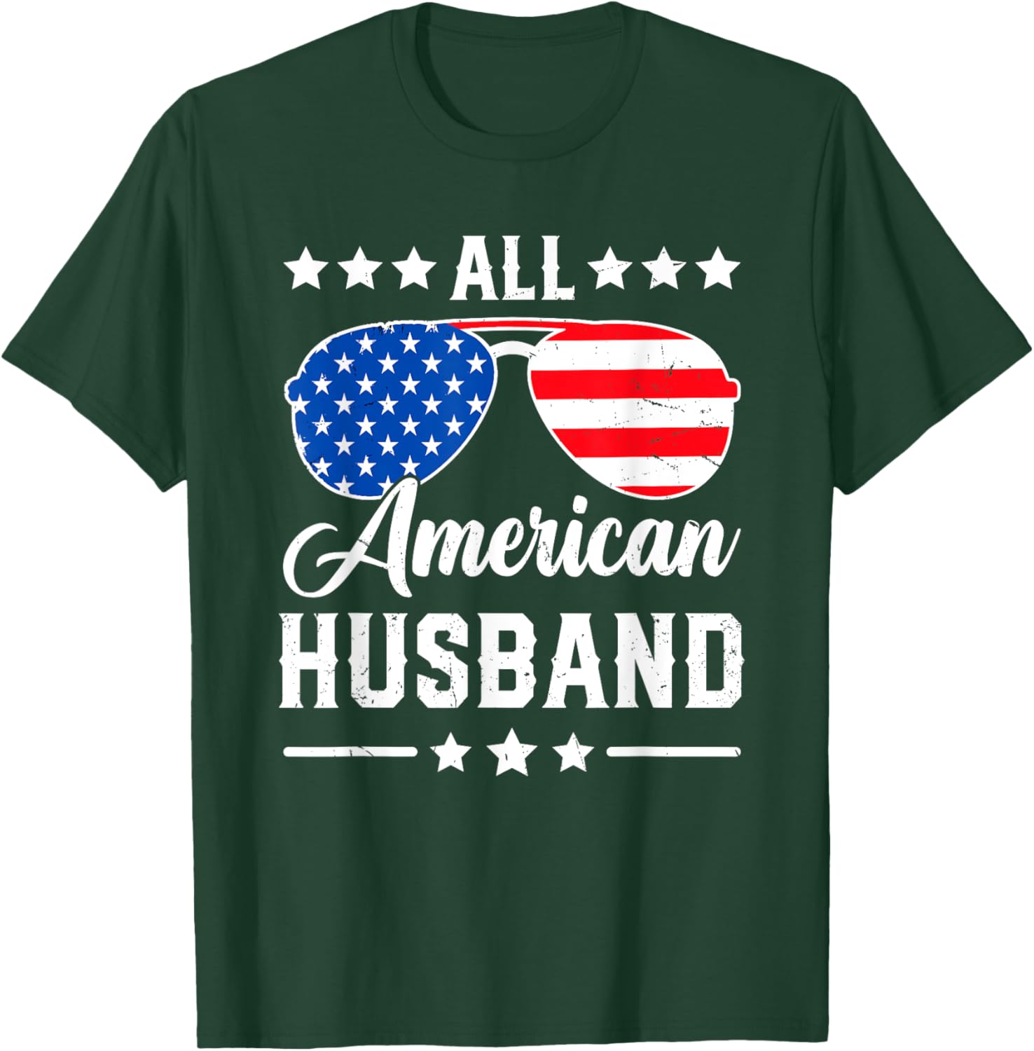 All American Husband 4th of July Patriotic USA Matching Men T-Shirt - T-Shirt | Forest