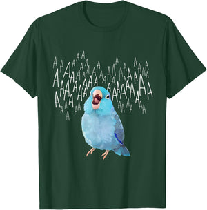Birbber -Adults Black Cotton 100% Screaming Parrotlet T-Shirt - T-Shirt | Forest