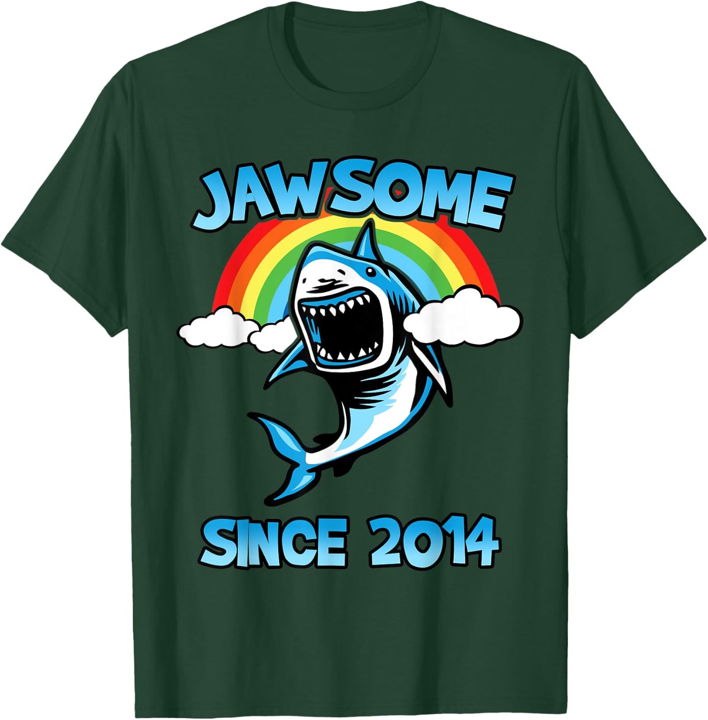 Jawsome Since 2014 Happy Shark 5 Birthday Gift T-Shirt - T-Shirt | Forest