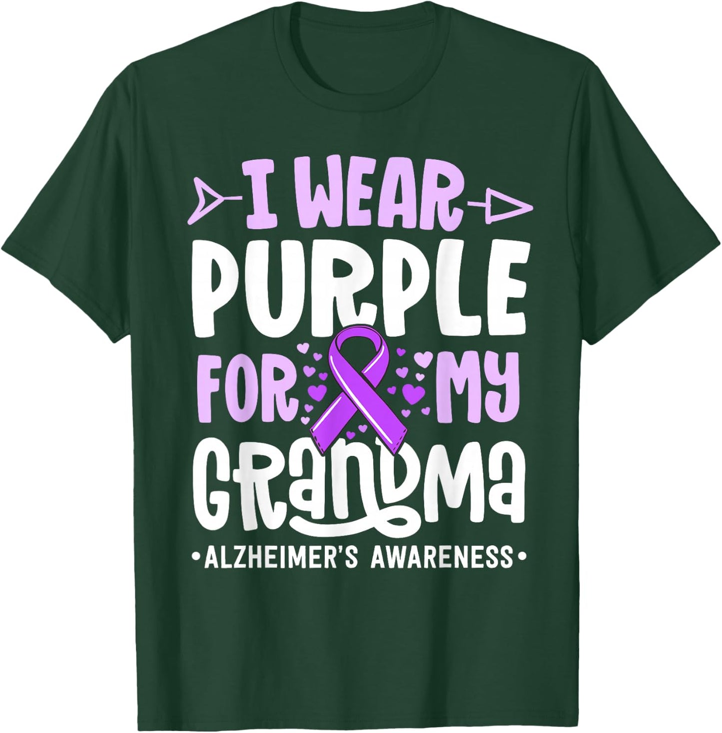 I Wear Purple For My Grandma Alzheimers Family Awareness T-Shirt - T-Shirt | Forest