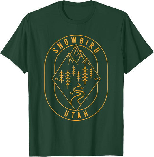 Snowbird Mountains Utah Hiking Outdoors Minimal T-Shirt - T-Shirt | Forest