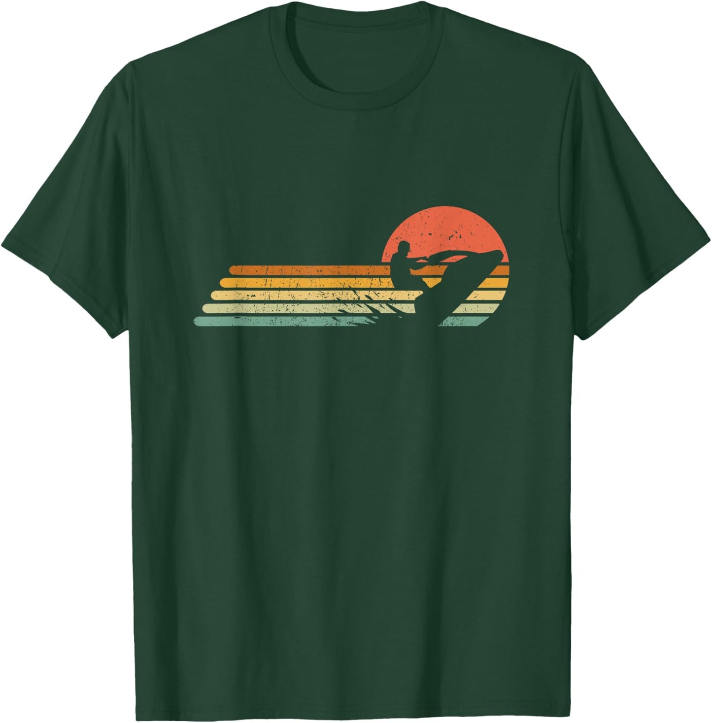 Vintage Retro Jetski Rider Jetskiing Jetboat Rider T-Shirt - T-Shirt | Forest