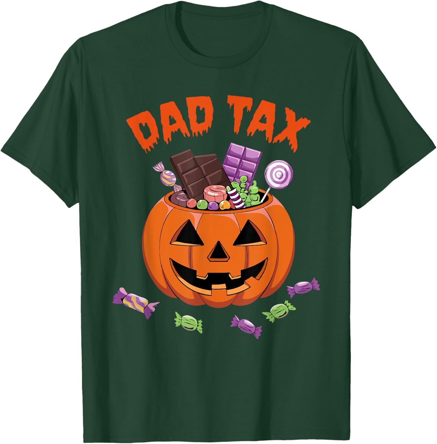 Dad Tax Halloween Trick Or Treat Candy Pumpkin Dad Joke T-Shirt - T-Shirt | Forest