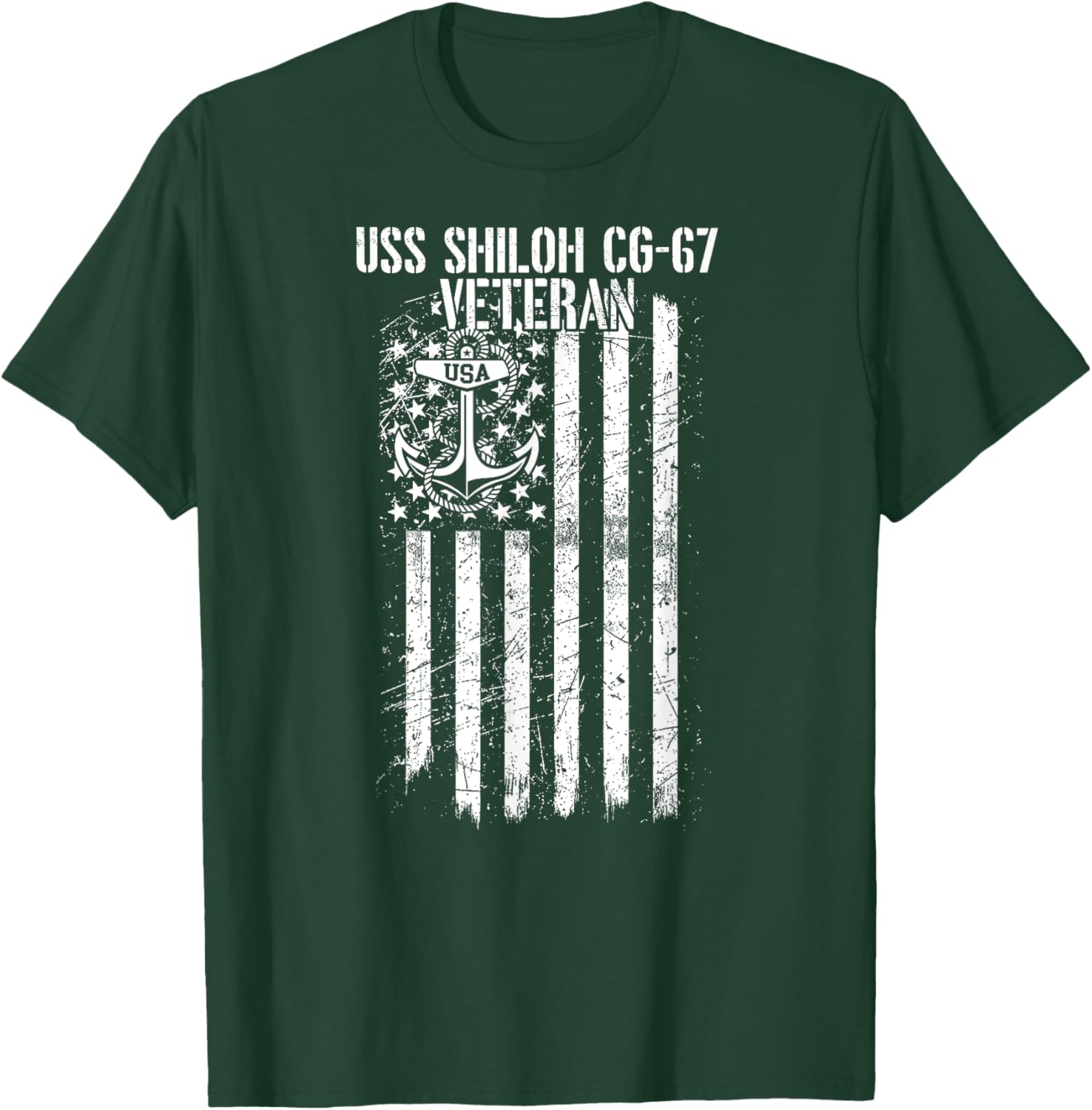 USS Shiloh CG-67 Cruiser Veteran T-Shirt - T-Shirt | Forest