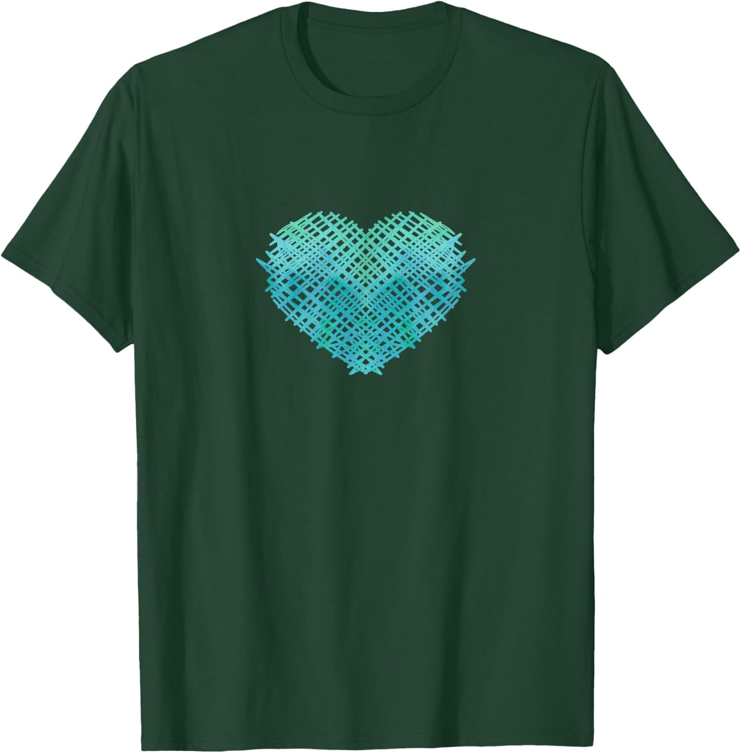 Heart Teal Watercolor Gift a Girl T-Shirt - T-Shirt | Forest
