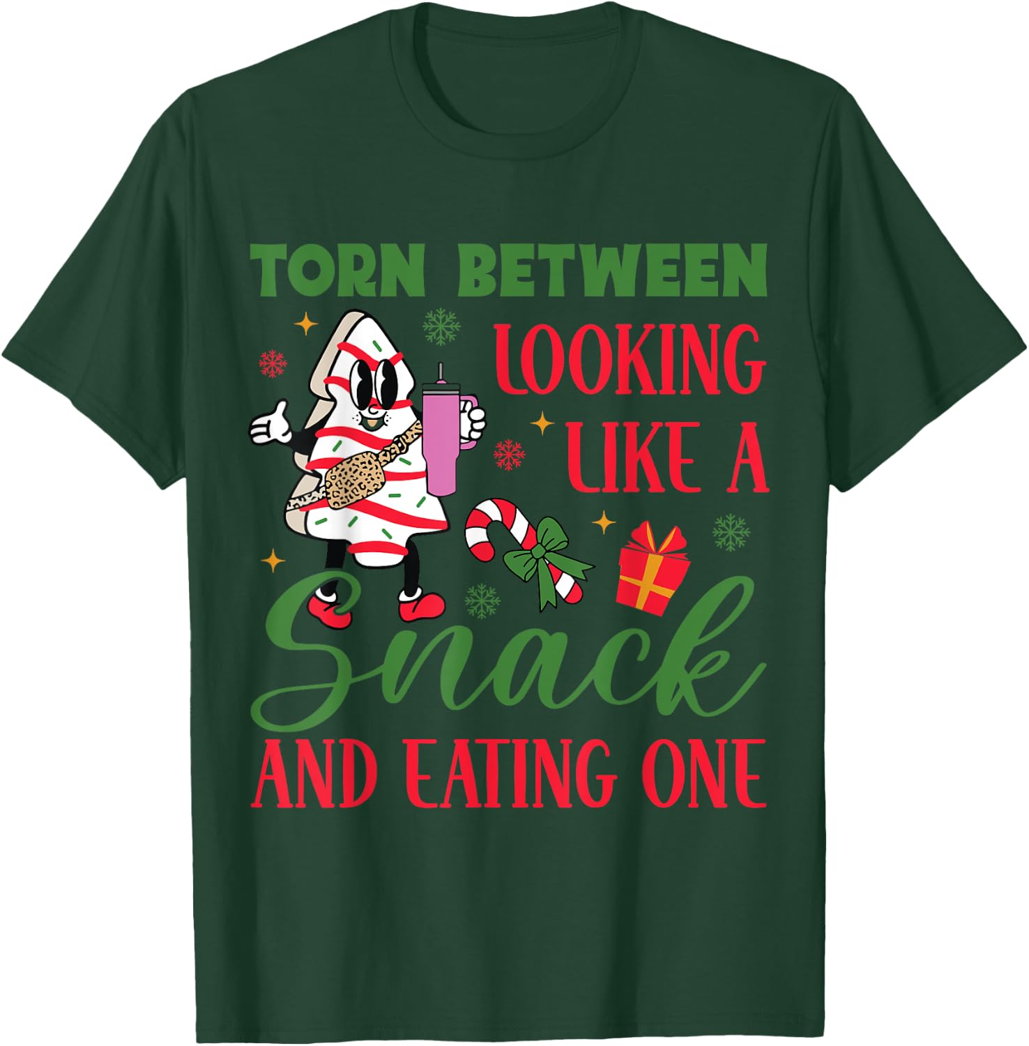 Torn Between Looking Like A Snack And Eating One Christmas T-Shirt - T-Shirt | Forest