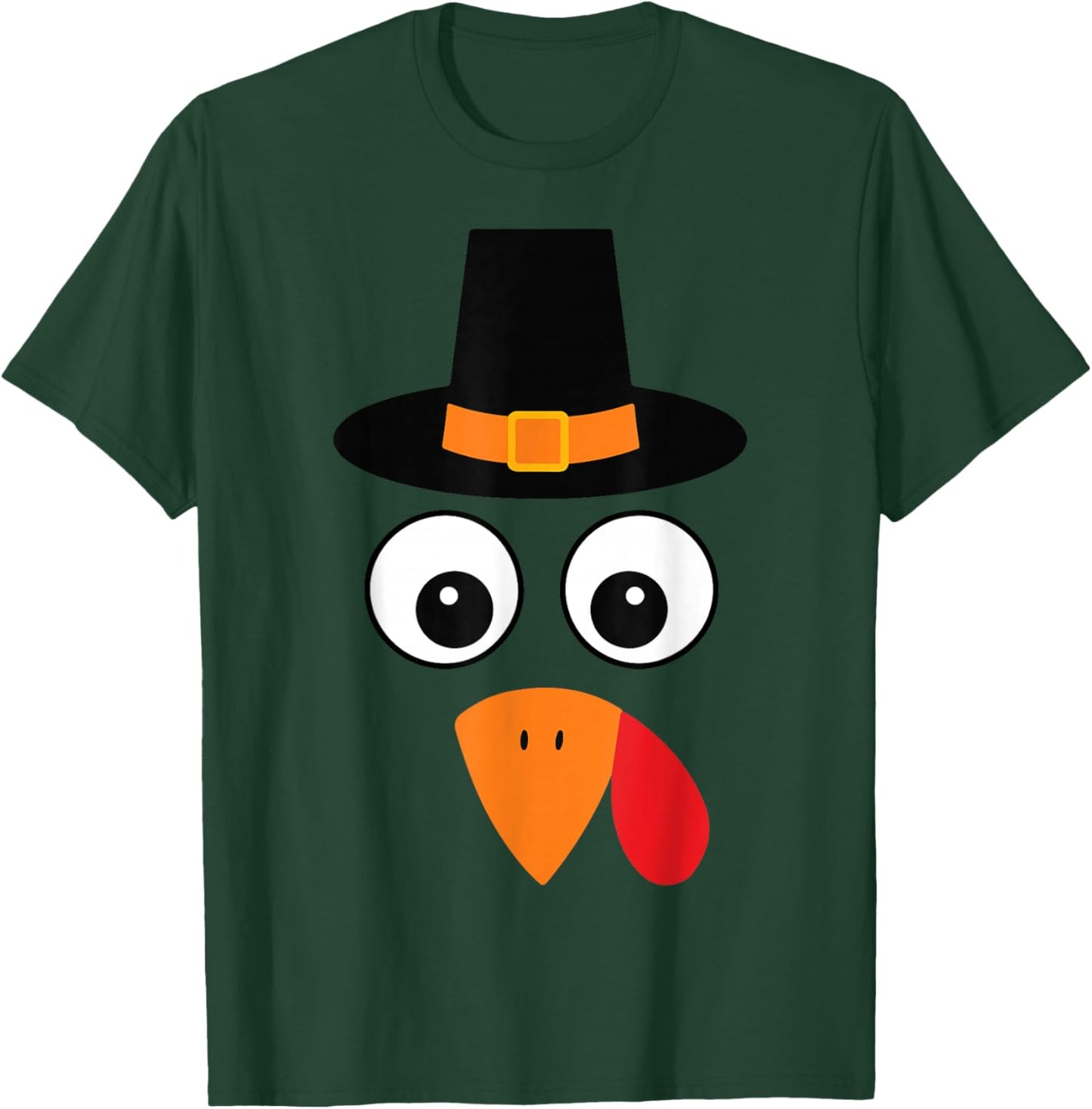 Thanksgiving Turkey Face Pilgrim Toddler Turkey Trot Costume T-Shirt - T-Shirt | Forest