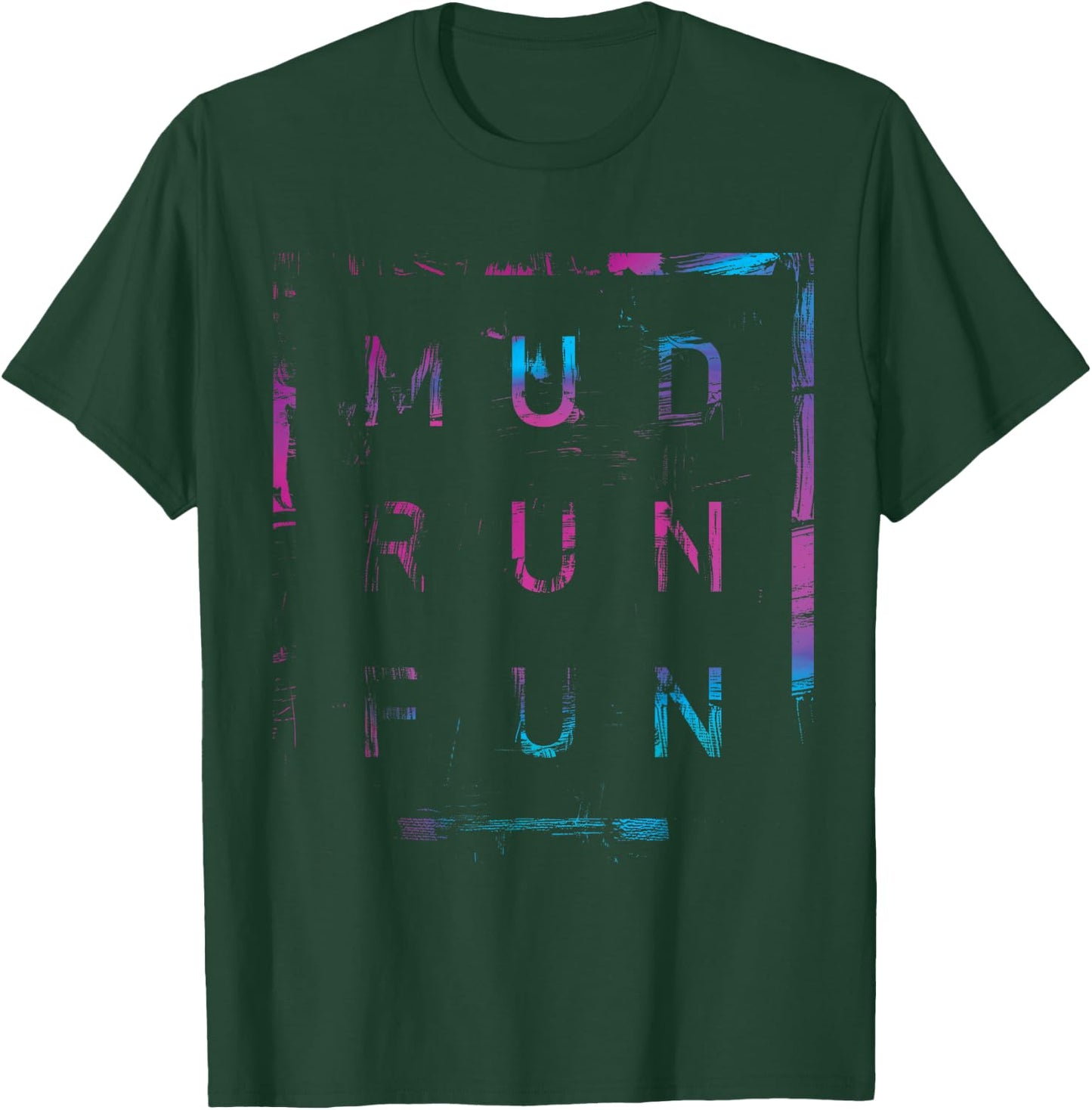 Mud Run Fun SQUAD Mudder PINK BLUE Trail Running Mudding T-Shirt - T-Shirt | Forest