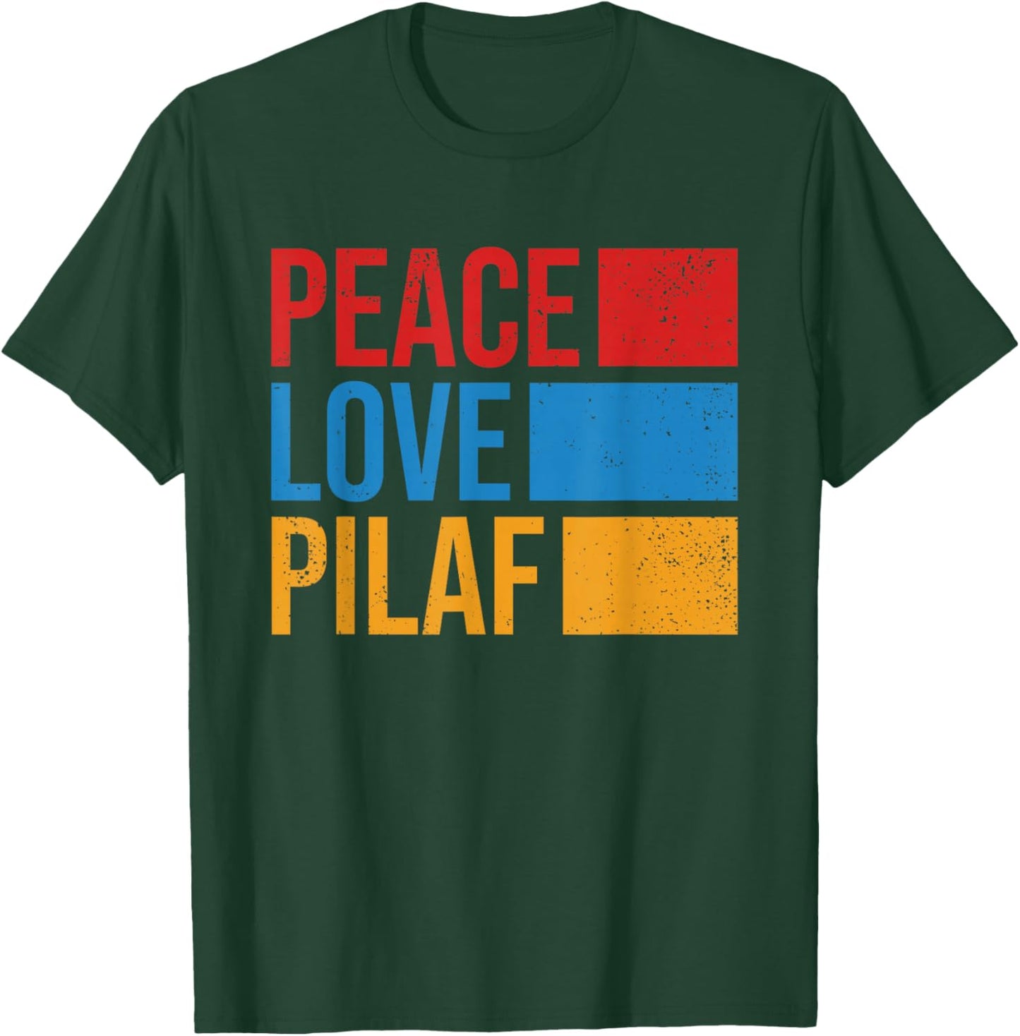 Peace Love Pilaf Armenian Flag Funny Retro Vintage Armenia T-Shirt - T-Shirt | Forest