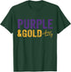 Purple and Gold Vibes Only Game Day for High School Football T-Shirt - T-Shirt | Forest