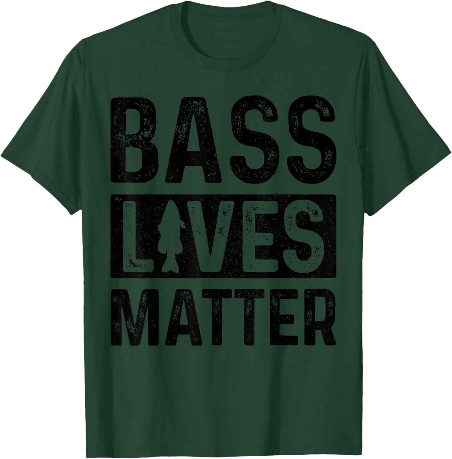 Bass Lives Matter Largemouth Fishing Funny Fisherman Gift T-Shirt - T-Shirt | Forest