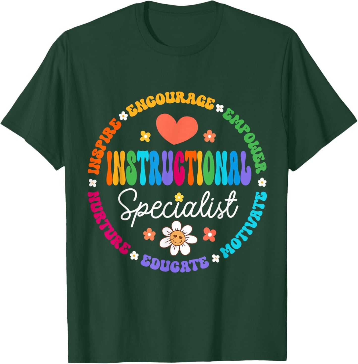 Instructional Specialist School Cute Academic Teacher T-Shirt - T-Shirt | Forest