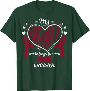 AV Malformation My Heart Belongs To A AVM Warrior AVM T-Shirt - T-Shirt | Forest