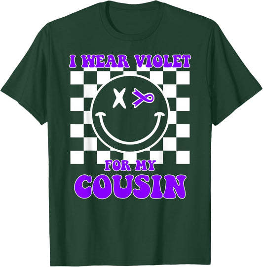 Hodgkins Lymphoma Awareness Cousin Hodgkins Lymphoma Ribbon T-Shirt - T-Shirt | Forest