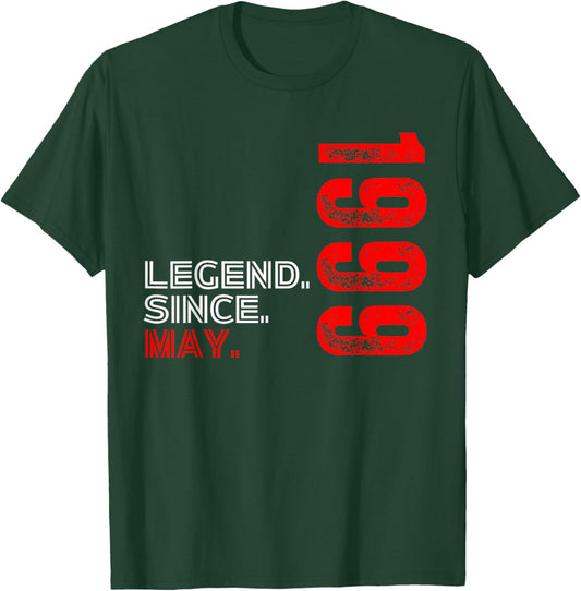 Born In May 1999 Vintage Birthday Legend Since May 1999 T-Shirt - T-Shirt | Forest
