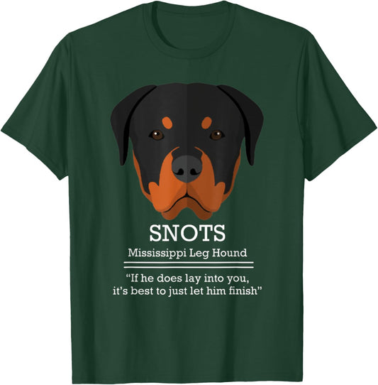 Funny SNOTS Mississippi Leg Hound Christmas Vacation T-Shirt - T-Shirt | Forest