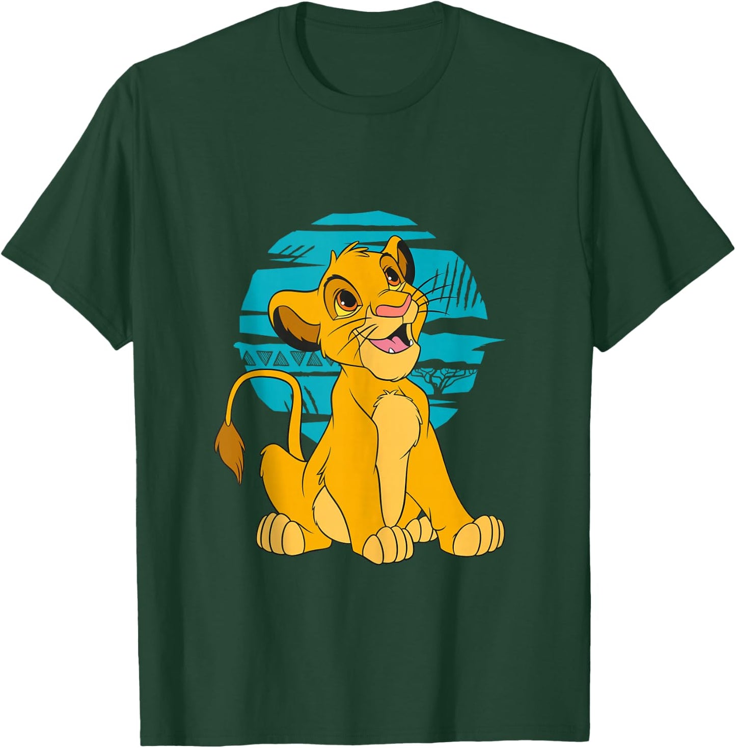 Disney The Lion King Young Simba Happy Blue Retro T-Shirt - T-Shirt | Forest