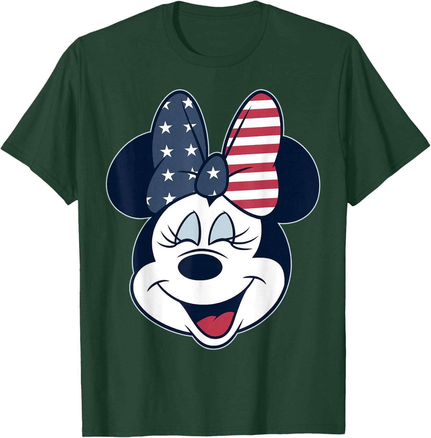 Disney Mickey And Friends Minnie American Flag Bow T-Shirt - T-Shirt | Forest