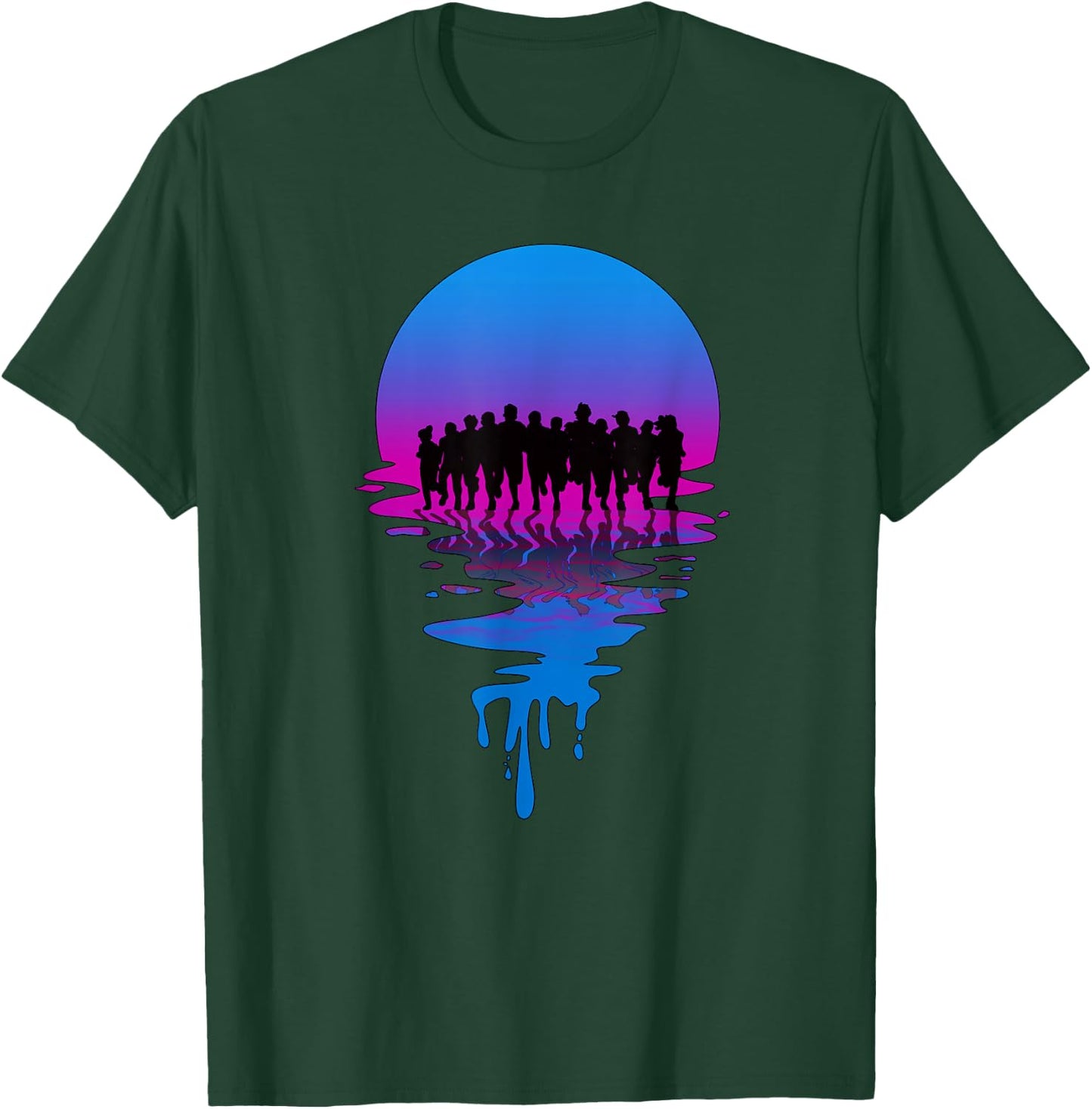 Vintage Retro Sunset Marathon T-Shirt - T-Shirt | Forest