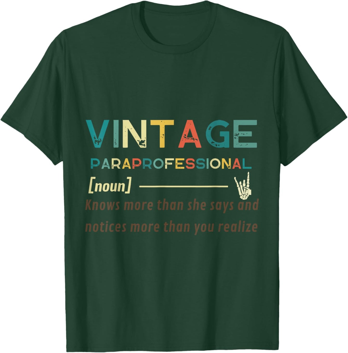Vintage Paraprofessional (noun) Funny quote design T-Shirt - T-Shirt | Forest
